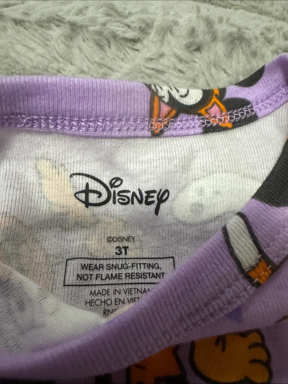 Disney Purple Mickey Mouse Halloween Pajama Set with Orange Pumpkin Prints